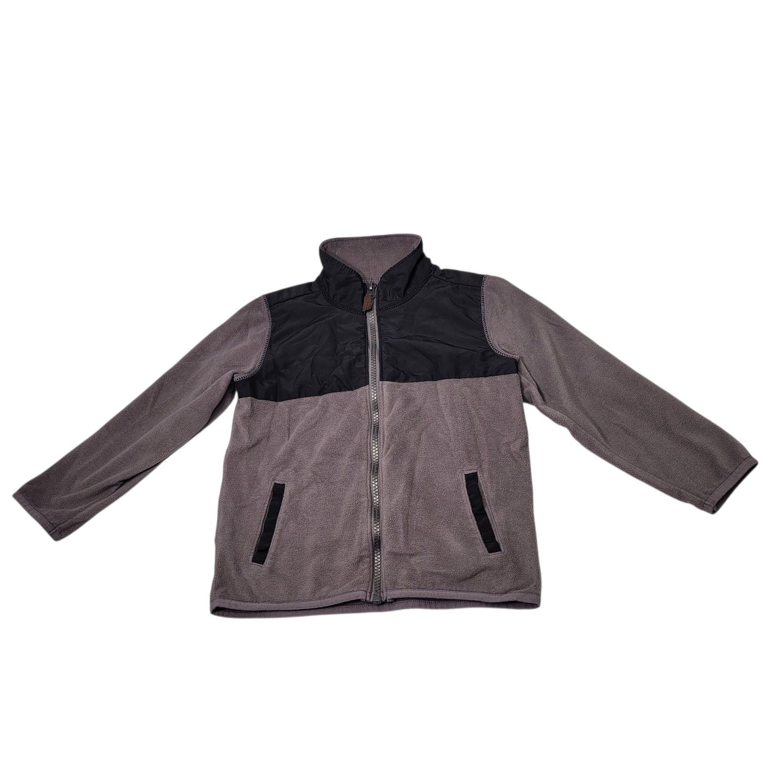 Carter's Toddler Kids Black And Gray Zip-Up Fleece Jacket Size 4t Pre-Own